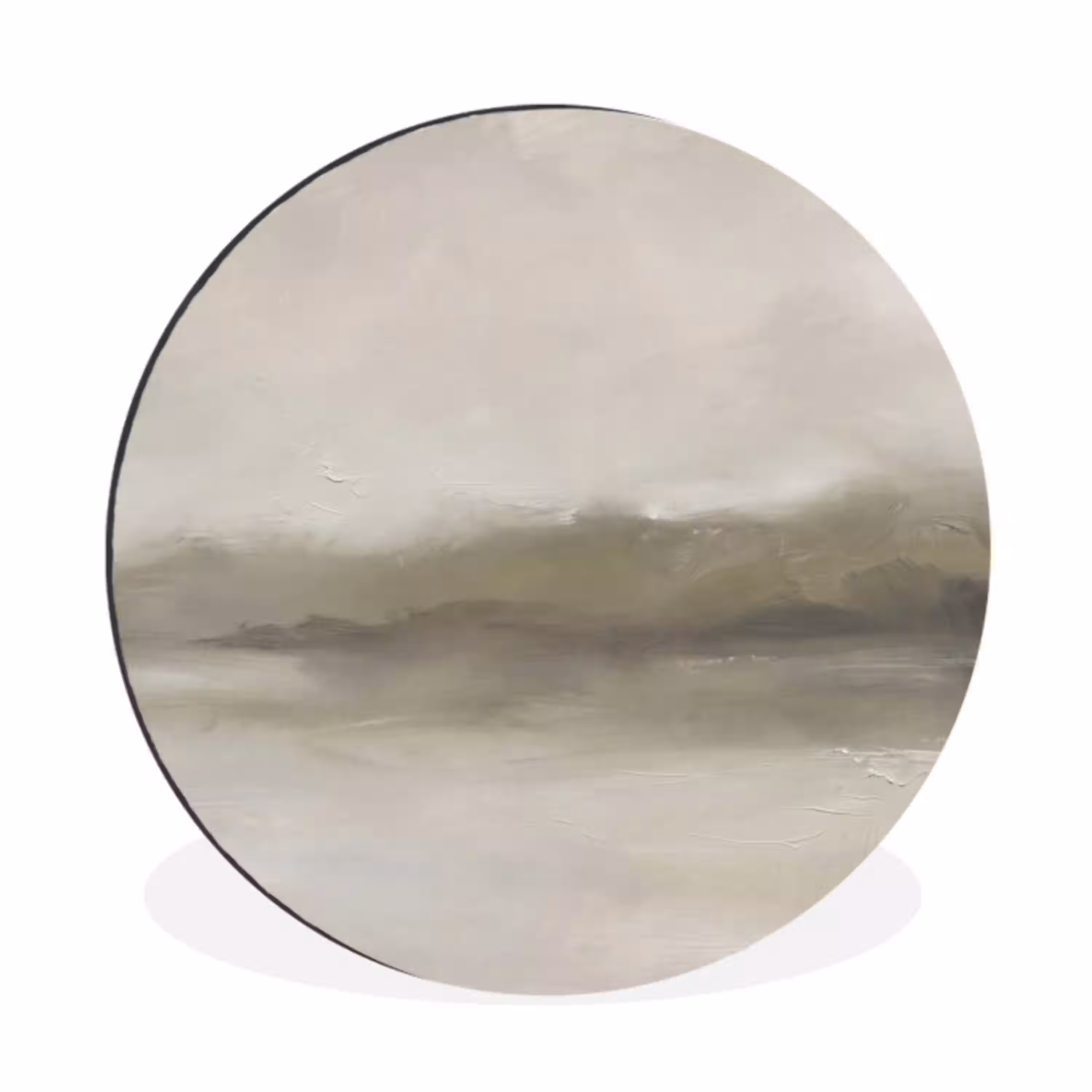 Abstract - Landschap - Nevel - Modern - Grijs Wandcirkel aluminium klein -3d