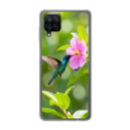 Kolibrie - Bloem - Natuur - Groen Telefoonhoesje Samsung Galaxy A12 klein -3d