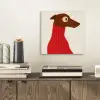 Silhouet - Hond - Trui - Rood aluminium wit klein -sfeer1
