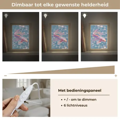 Vis - Water - Blauw - Licht Light Box met kabel (Tafellamp) klein -USP_dimbaarNL