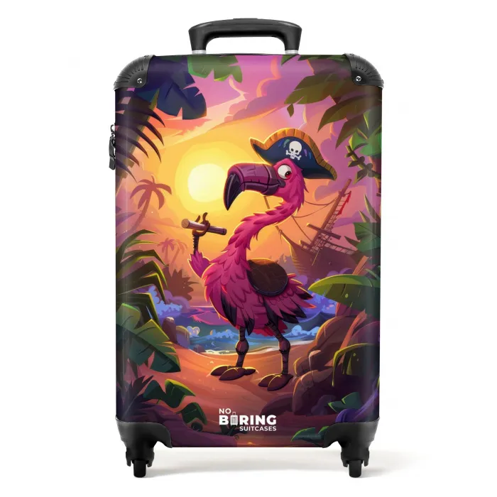 Fernando flamingo Koffer - NBS - Handbagage middel -productfoto_recht