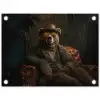Beer - Bruin - Pak - Hoed tuinposter los doek klein -3d