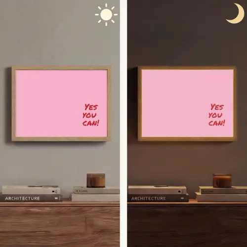 Yes you can do it - Rood - Roze Light Box met batterij (Wandlamp) middel -sfeer3