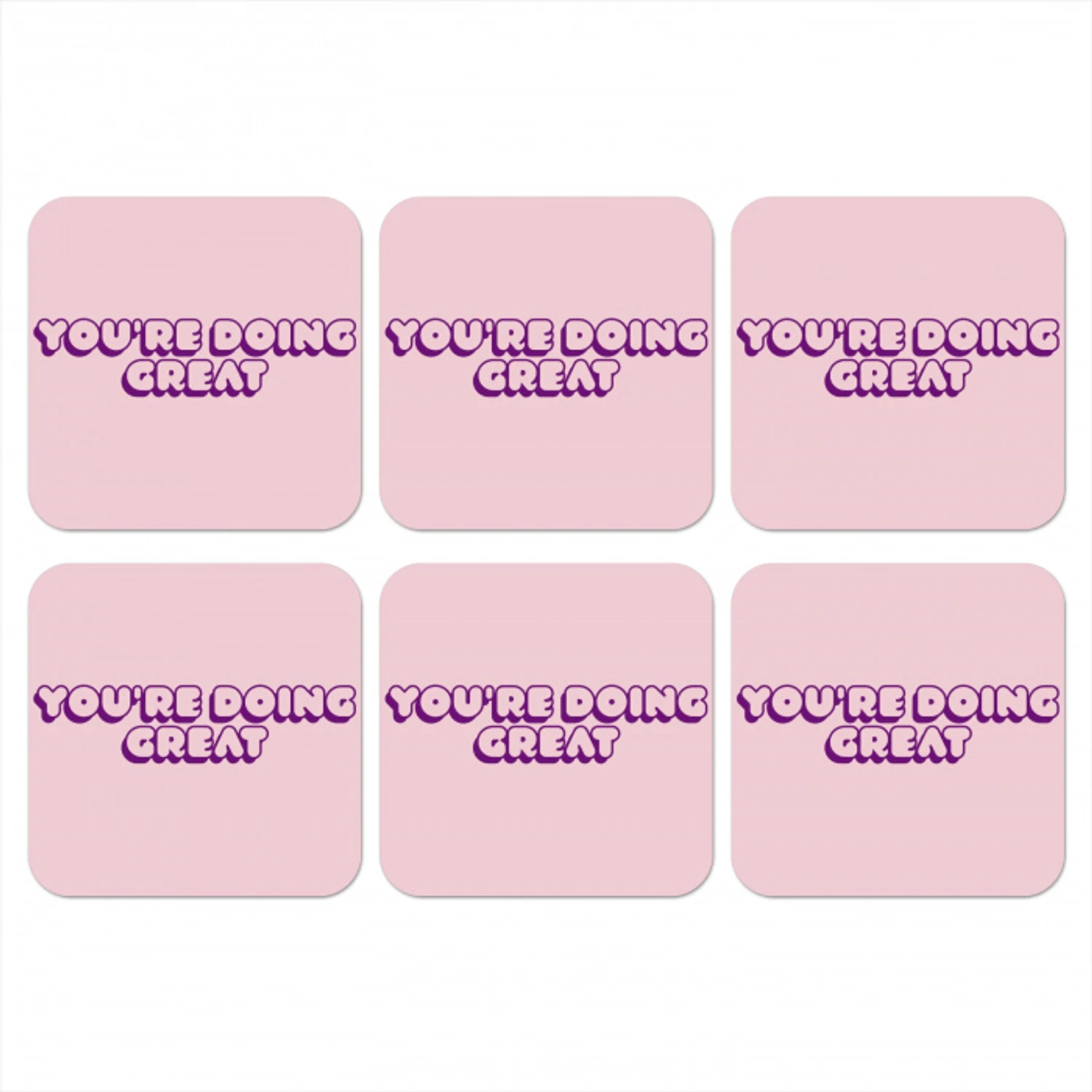 You're doing great - roze - 3D onderzetter kurk middel -3d