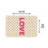 Love - Stippen - Roze Placemat vinyl groot -specs
