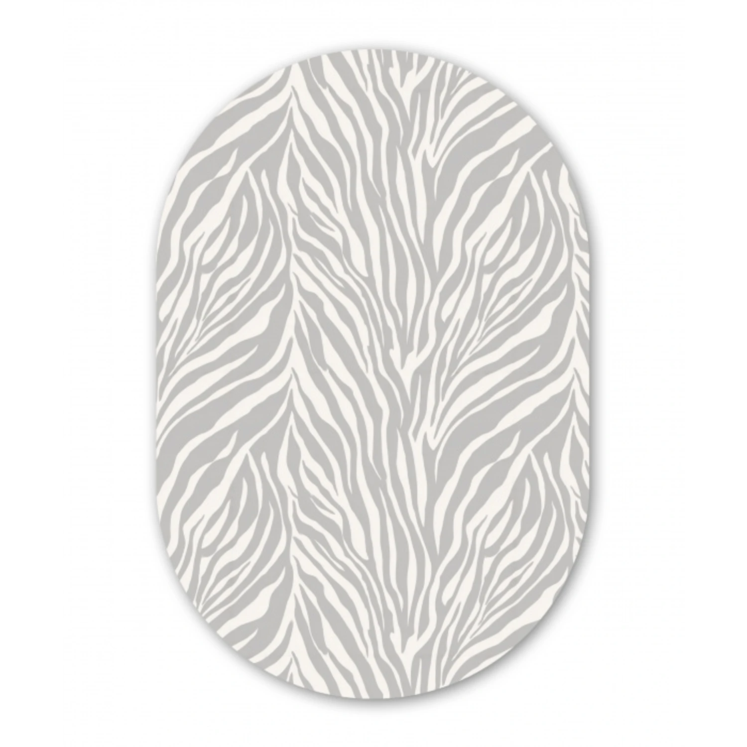 Zebra - Motief - Grijs Wandcirkel Ovaal Aluminium middel 839 -3d