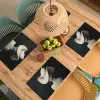 Vrouw - Golvende - Hoed Placemat vinyl groot -zzsfeer5_Kitchenyeah-website