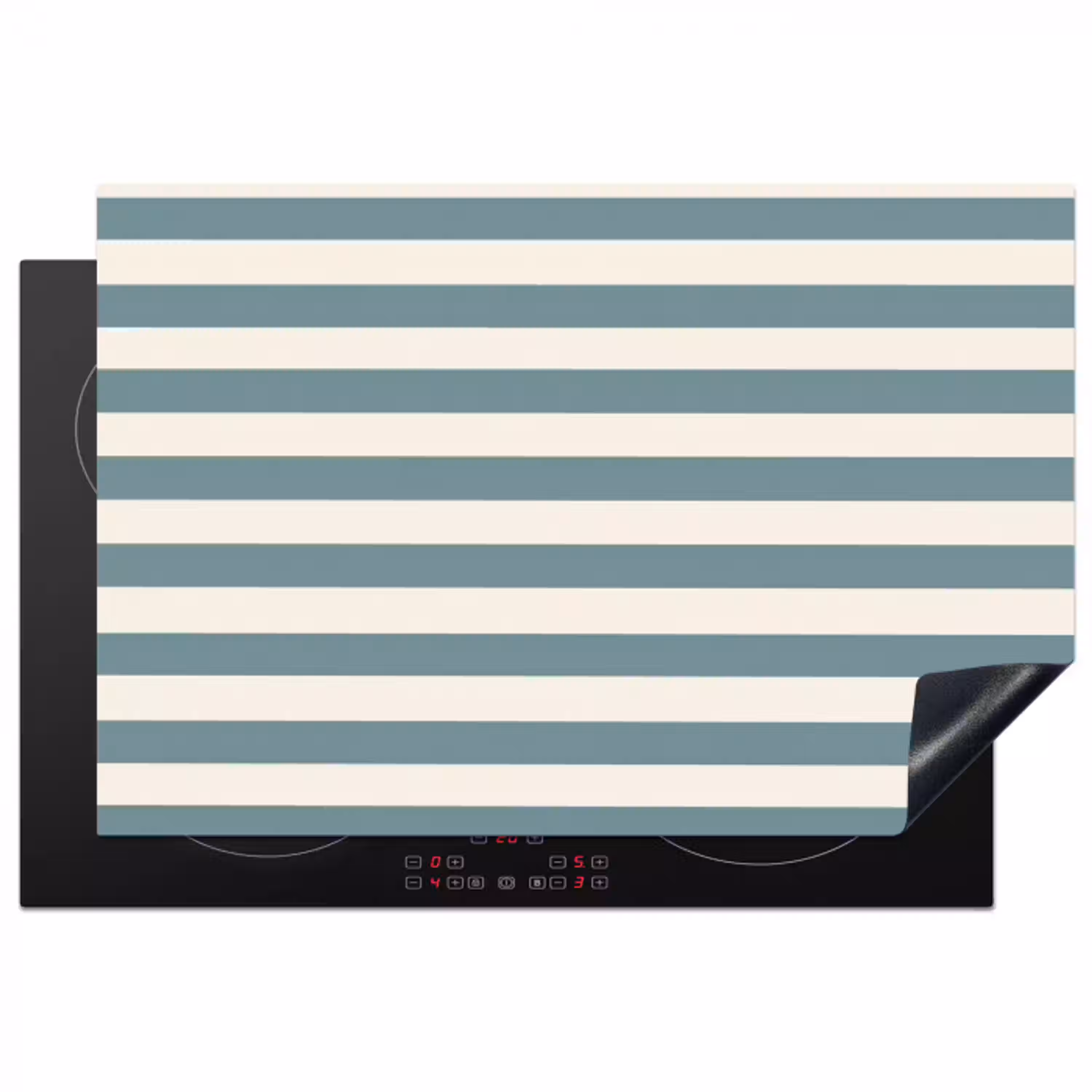 Strepen - Modern - Blauw Inductie beschermer vinyl 3mm klein 276 -3d