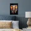 Olifant - Graffiti - Zwart - Dieren - Kleuren fotolijst zwart zonder passe partout klein -sfeer3
