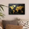 Wereldkaart - Goud - Marmer canvas 2cm klein -sfeer1