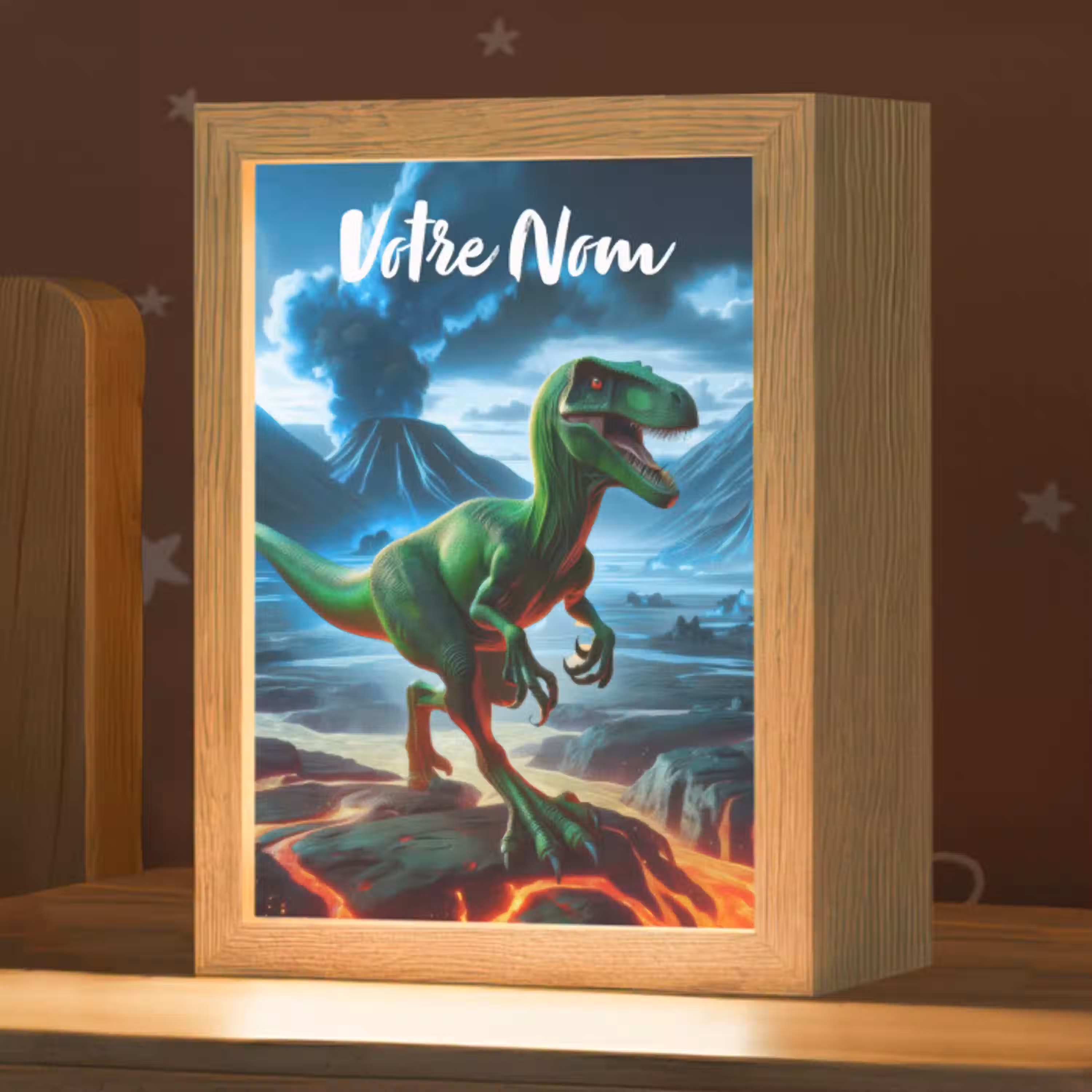 Dino - Lava - Groen - Jongens Light Box met kabel (Kinderlampje) klein -zzz_3d_website