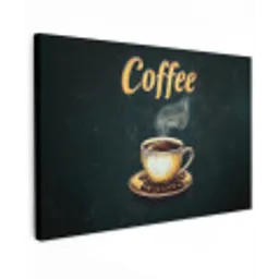 Koffie - Schotel - Koffiebonen - Retro Tuinposter op houten frame 2 cm dik klein -3d