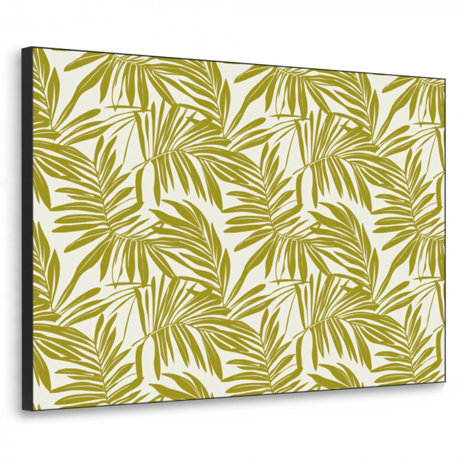 Palmblad - Patroon - Groen Textielframe zwart klein 947 -3d