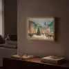 Kerstsfeer - Stadsplein - Kleurrijk Light Box met batterij (Wandlamp) middel -sfeer1