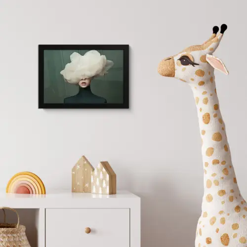 Hoed - Vrouw - Beige fotolijst zwart zonder passe partout klein -usfeer4_kinderkamer