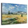 Landschap - Strobalen - Bergen - Wolken Textielframe zwart klein -3d