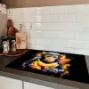 Aap - Graffiti - Kleurrijk - Bananen - Modern Inductie beschermer vinyl 3mm klein -sfeer3