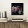 Bloemen - Vintage - Pastel - Zwart - Boeket aluminium wit klein -sfeer1