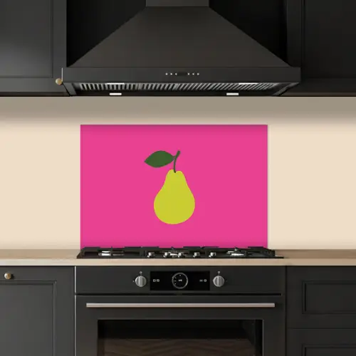 Illustratie - Fruit - Peer - Groen keuken achterwand spatscherm klein -sfeer1
