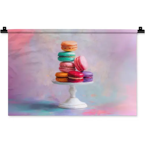 Macarons - Schaal - Pastel - Kleurrijk Wandkleed katoen klein -zz3d