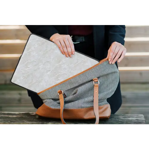 Oppervlakte - Textuur - Grijs laptophoes neopreen klein 279 -tas