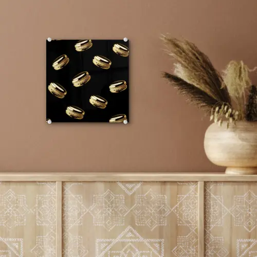 Macarons - Patroon - Goud - Zwart plexiglas 5mm klein -sfeer5