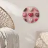 Macarons - Hartjes - Kleurrijk - Roze Akoestische PET Vilt - Rond klein -sfeer4