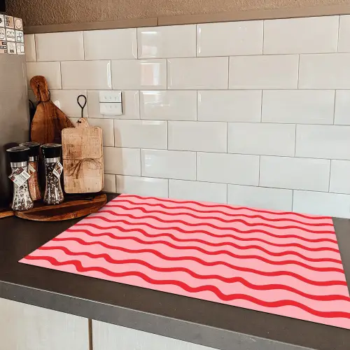 Speels - Patroon - Rood Inductie beschermer vinyl 3mm klein 276 -sfeer3