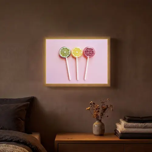 Lolly - Snoep - Citrus Light Box met batterij (Wandlamp) middel -sfeer4