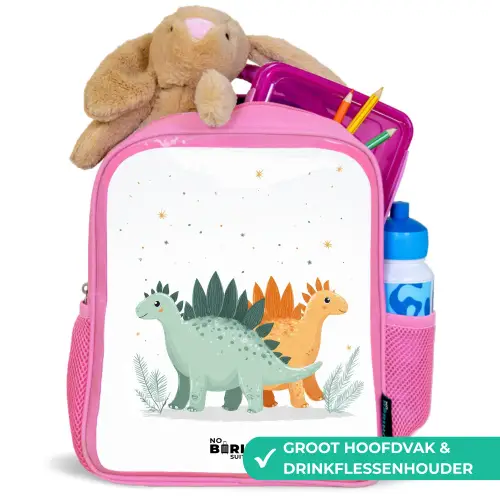 Dinos - Dieren - Sterren Kinderrugzak - Roze middel -inhoud_NL