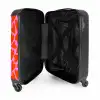 Dicht patroon van rode harten op roze achtergrond NBS - Handbagage koffer - Kinderen Unisex middel -binnenkant