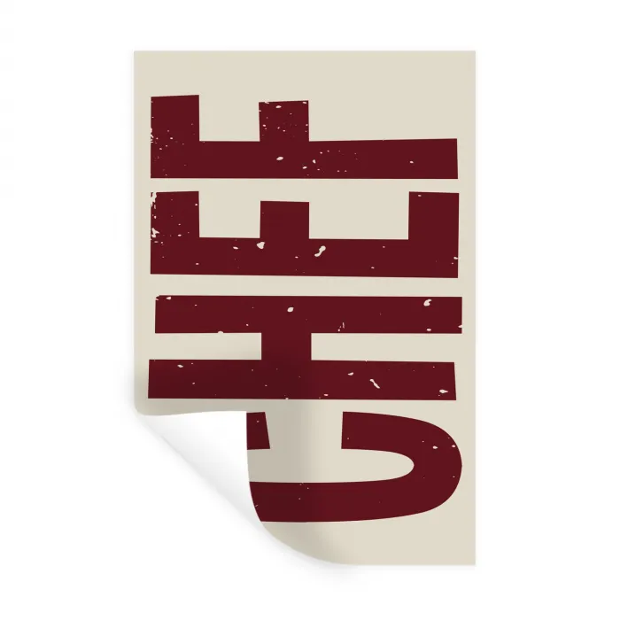 Chef - Rood - Japandi - Vintage Muursticker klein -3d