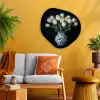 Wit - Bloemen - Tulpen - Vaas Wandcirkel Organisch Plexiglas middel -sfeer4