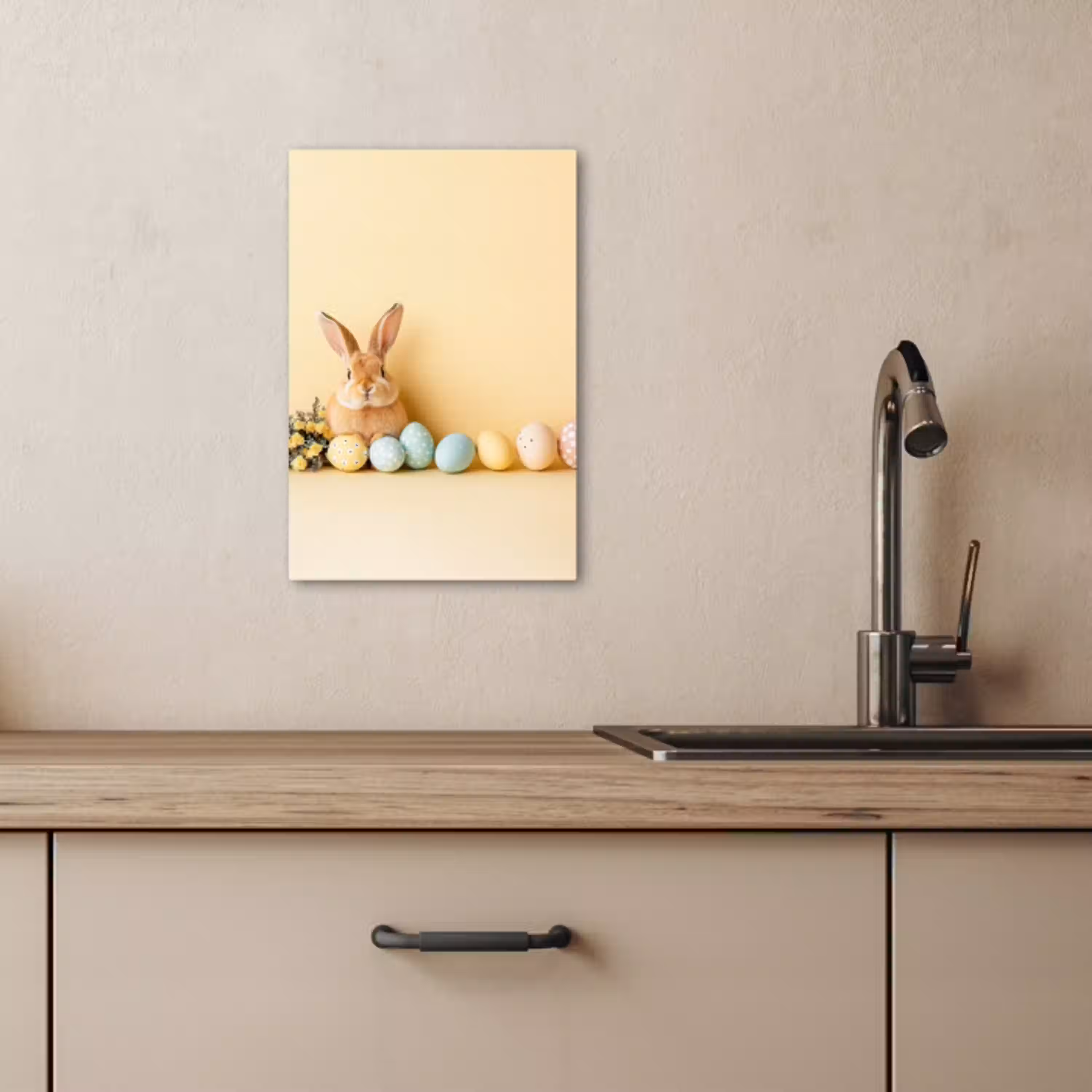 Eieren -  Konijn - Pasteltinten KitchenYeah - Keuken - Canvas klein -sfeer2