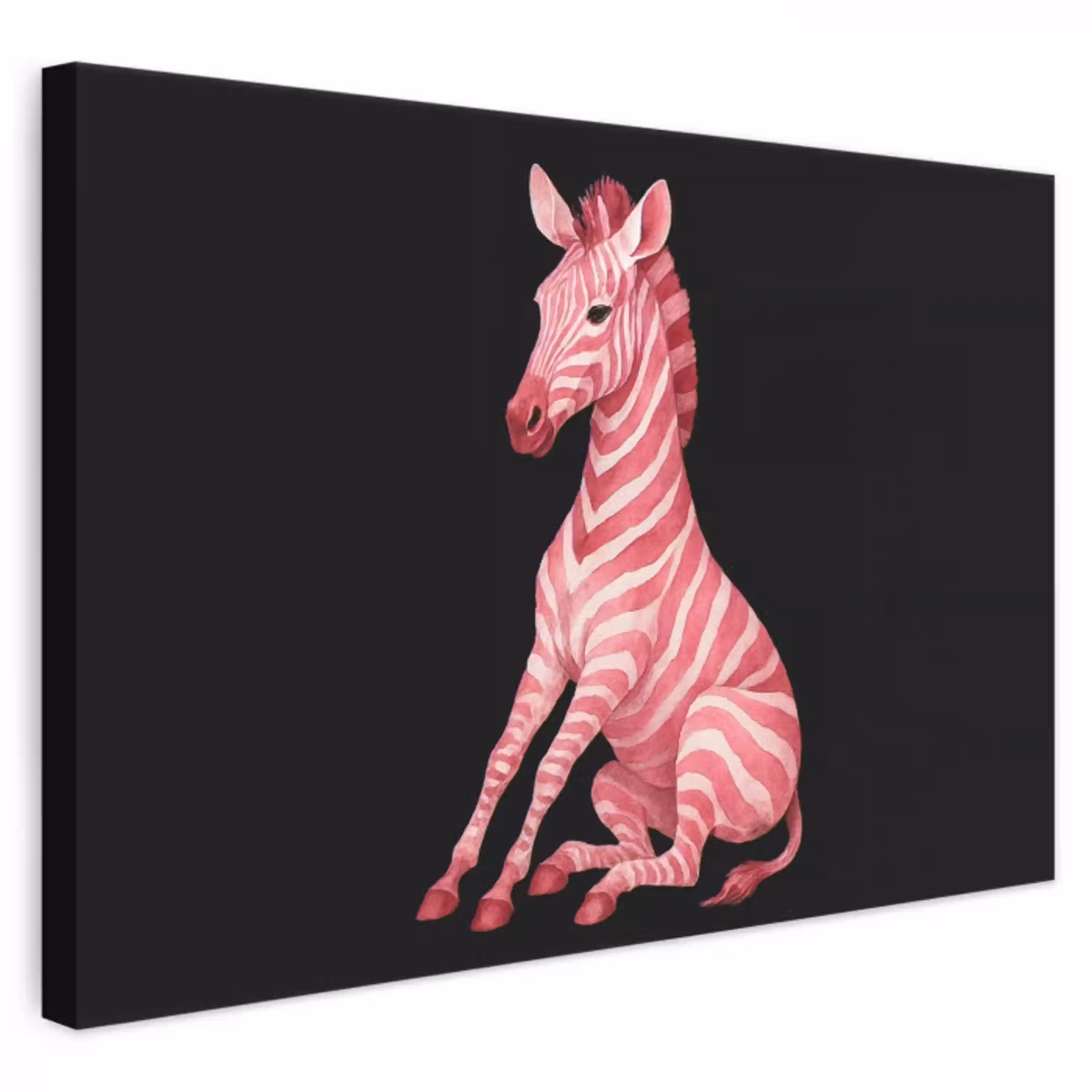 Zebra - Roze - Gestreept canvas 2cm klein -3d