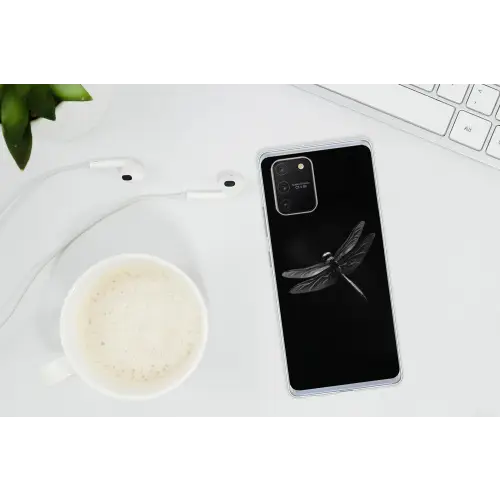 Libelle - Dieren - Zwart - Insect Telefoonhoesje Samsung Galaxy S10 Lite klein -oordopS10Lite