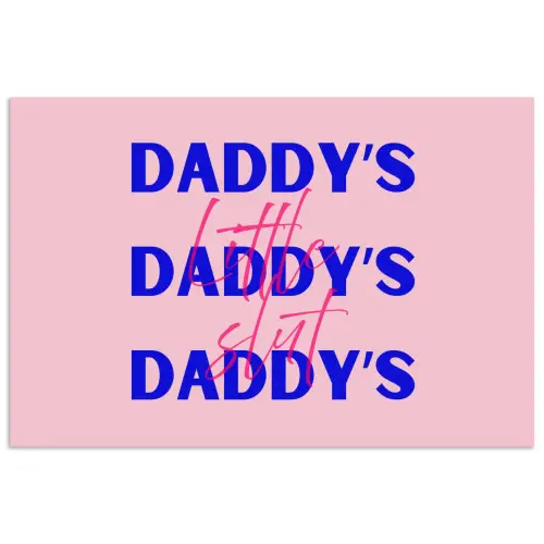 Daddy's - Blauw - Blokletters poster papier klein -3d
