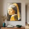 Meisje met de parel - Johannes Vermeer - Mozaïek Textielframe zwart klein -sfeer1