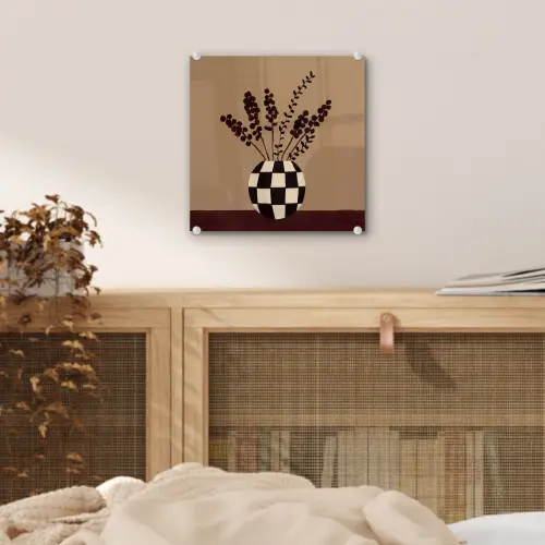 Minimalistisch - Vaas - Bloemen - Bruin plexiglas 5mm klein -sfeer4
