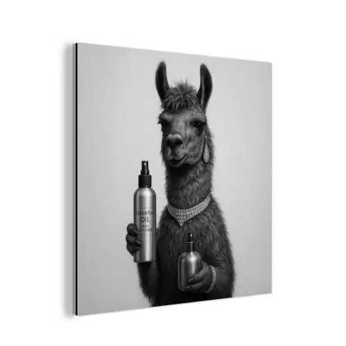Lama - Flessen - Zwart - Wit aluminium wit klein -3d