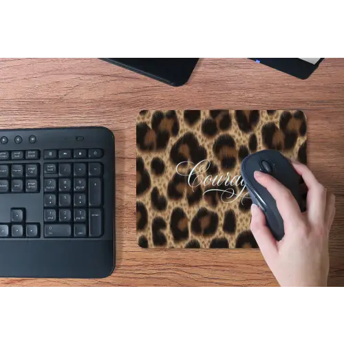Luipaardprint - Bruin - Courage - Sierlijk muismat rubber klein -toetsenbord