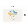 Wolk - Regen - Watercolor - Kleurrijk Placemat vinyl groot -specs