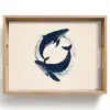 Walvissen - Spetters - Cirkel - Donkerblauw Dienblad Rechthoek middel -z3d_shopping