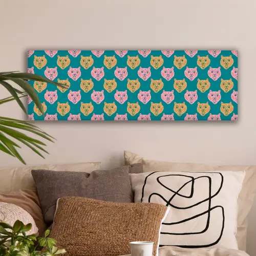 Kattengezichten - Sterren - Turquoise canvas 2cm klein 828 -sfeer1