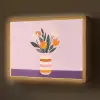 Tulpen - Vaas - Strepen - Paars Light Box met batterij (Wandlamp) middel -z3d_website