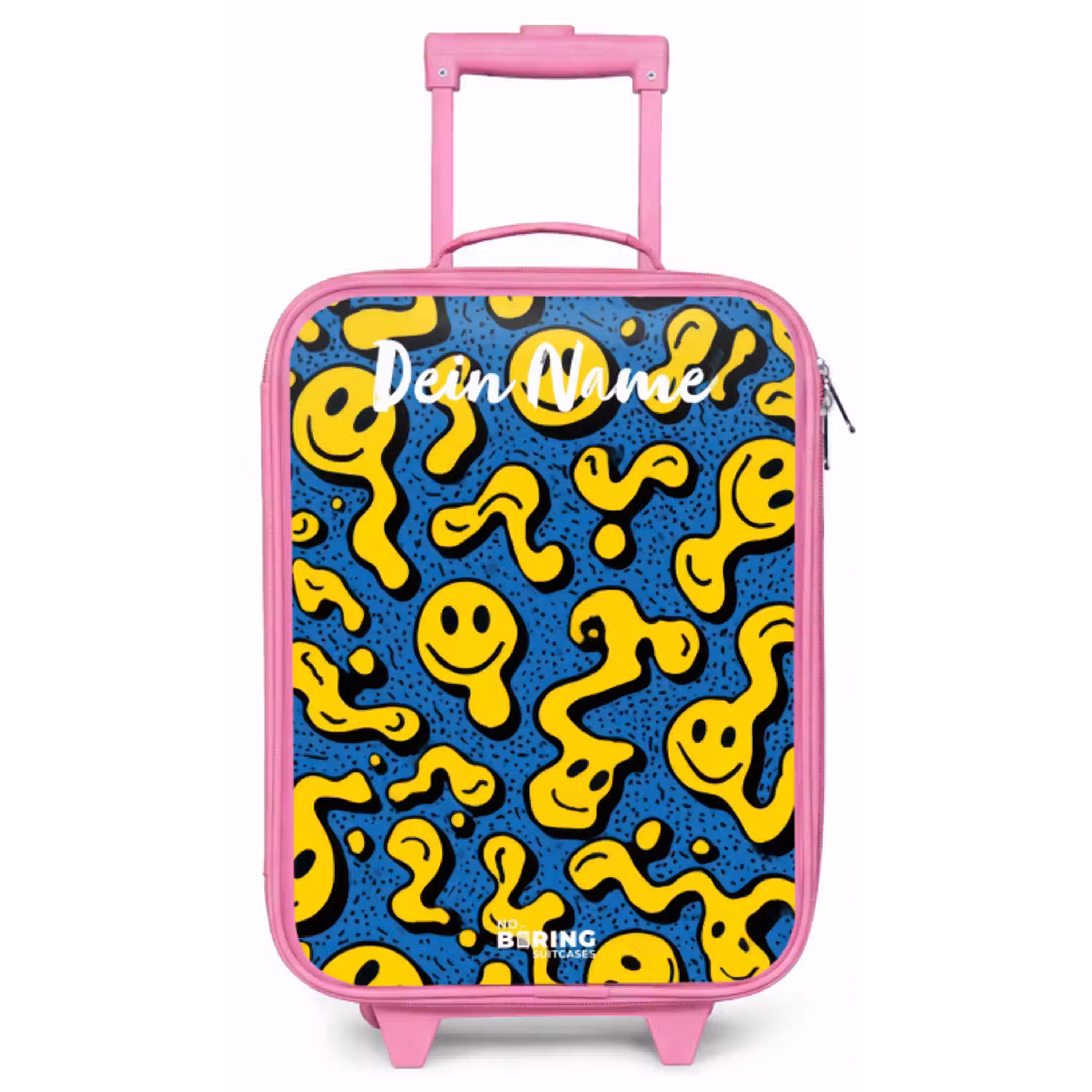 Smiley - Geel - Blauw Kinderkoffer - Roze klein -zz3dotto