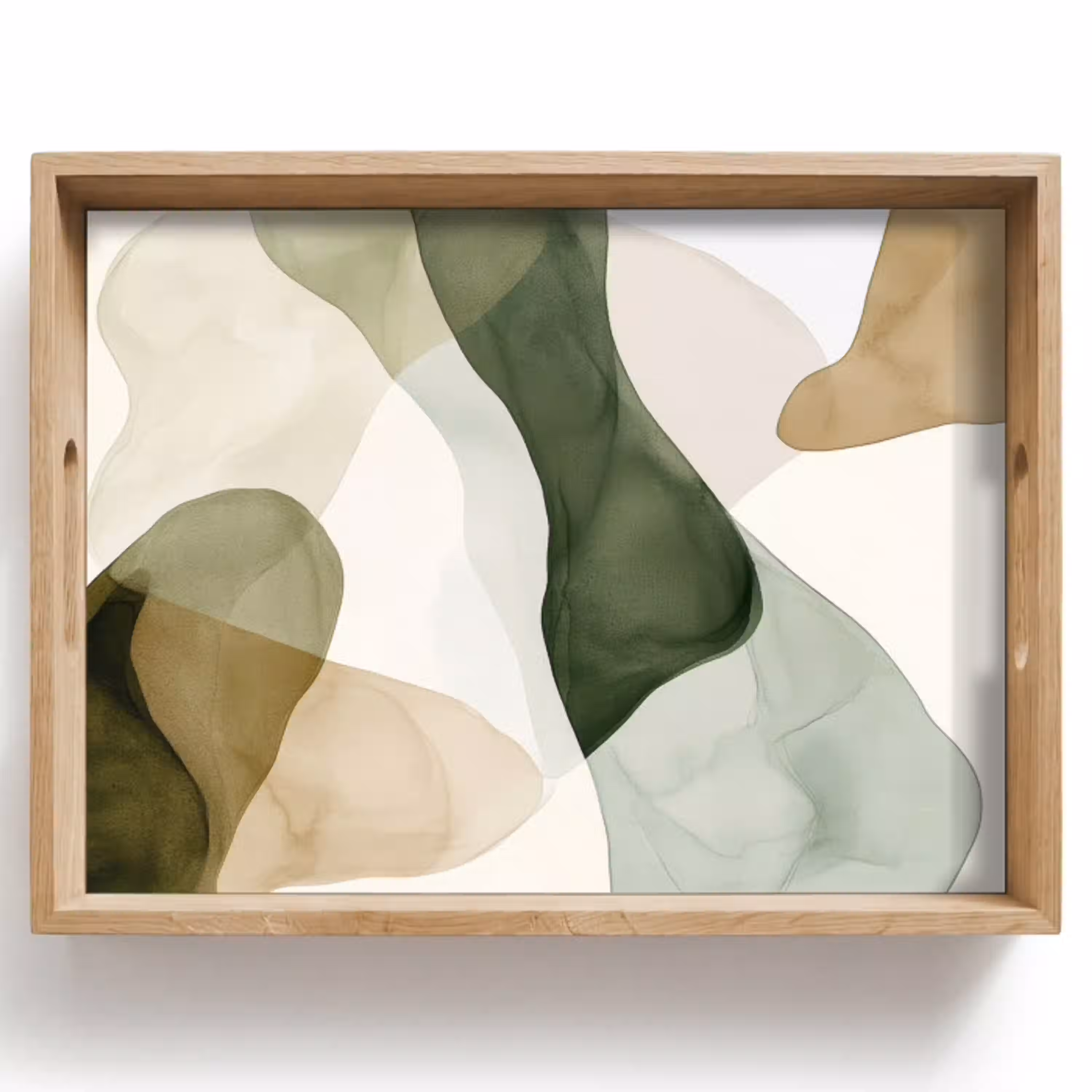Japandi - Abstract - Groen Dienblad Rechthoek middel -z3d_shopping