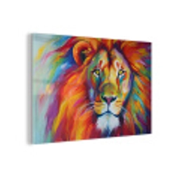 Leeuw - Dieren - Olieverf - Regenboog plexiglas 5mm klein -z3d