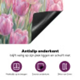 Tulpen - Veld - Lente - Roze Inductie beschermer vinyl 3mm middel -zzzzzzz-cc-onderkant