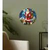 Kerstman - Glas - Kleurrijk Wandcirkel kunststof plaat 5mm dik klein -sfeer3